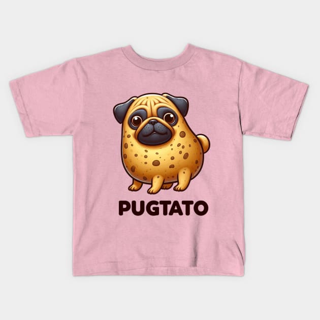 Pugtato Kids T-Shirt by Sketchy